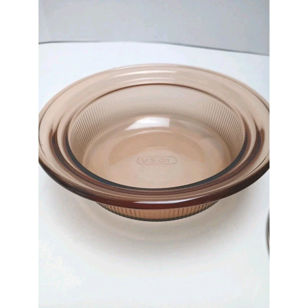 Vintage Visions Corning Ware V-30-B 24oz Amber Glass Casserole Dish w/ V-1-C Lid